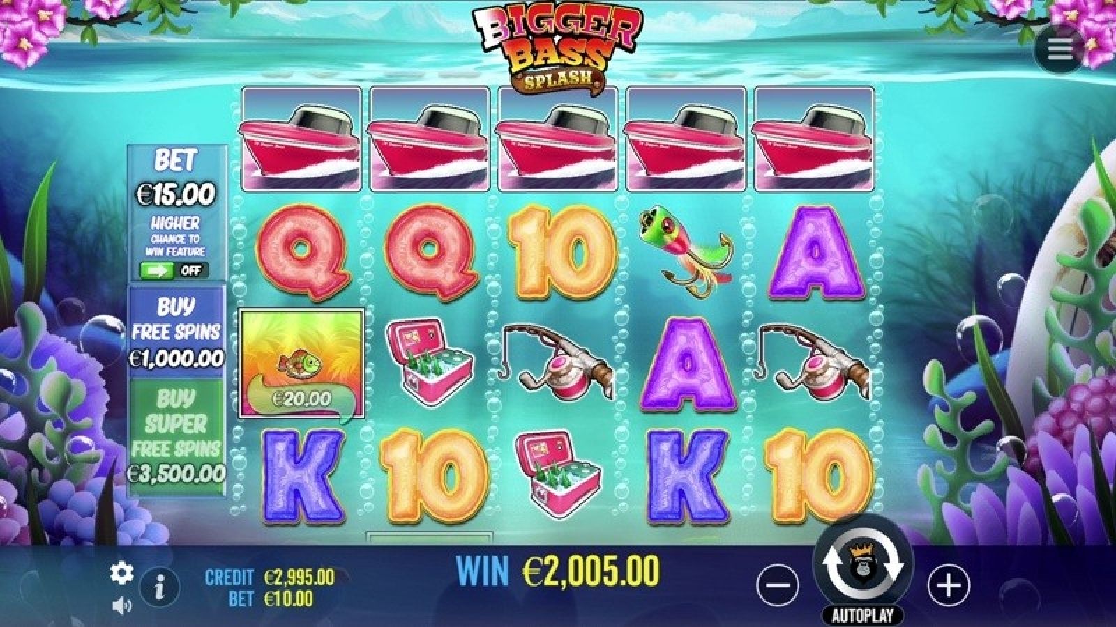 Bigger Bass Splash Thema, Audio & Symbole