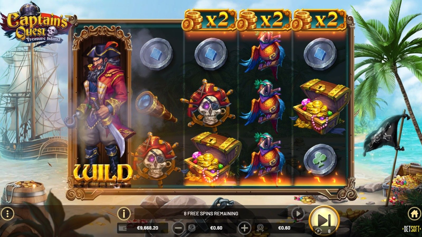 Captain’s Quest Treasure Island Thema, Audio & Symbole