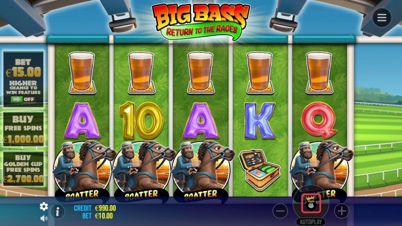Big Bass Return to the Races Thema, Audio & Symbole